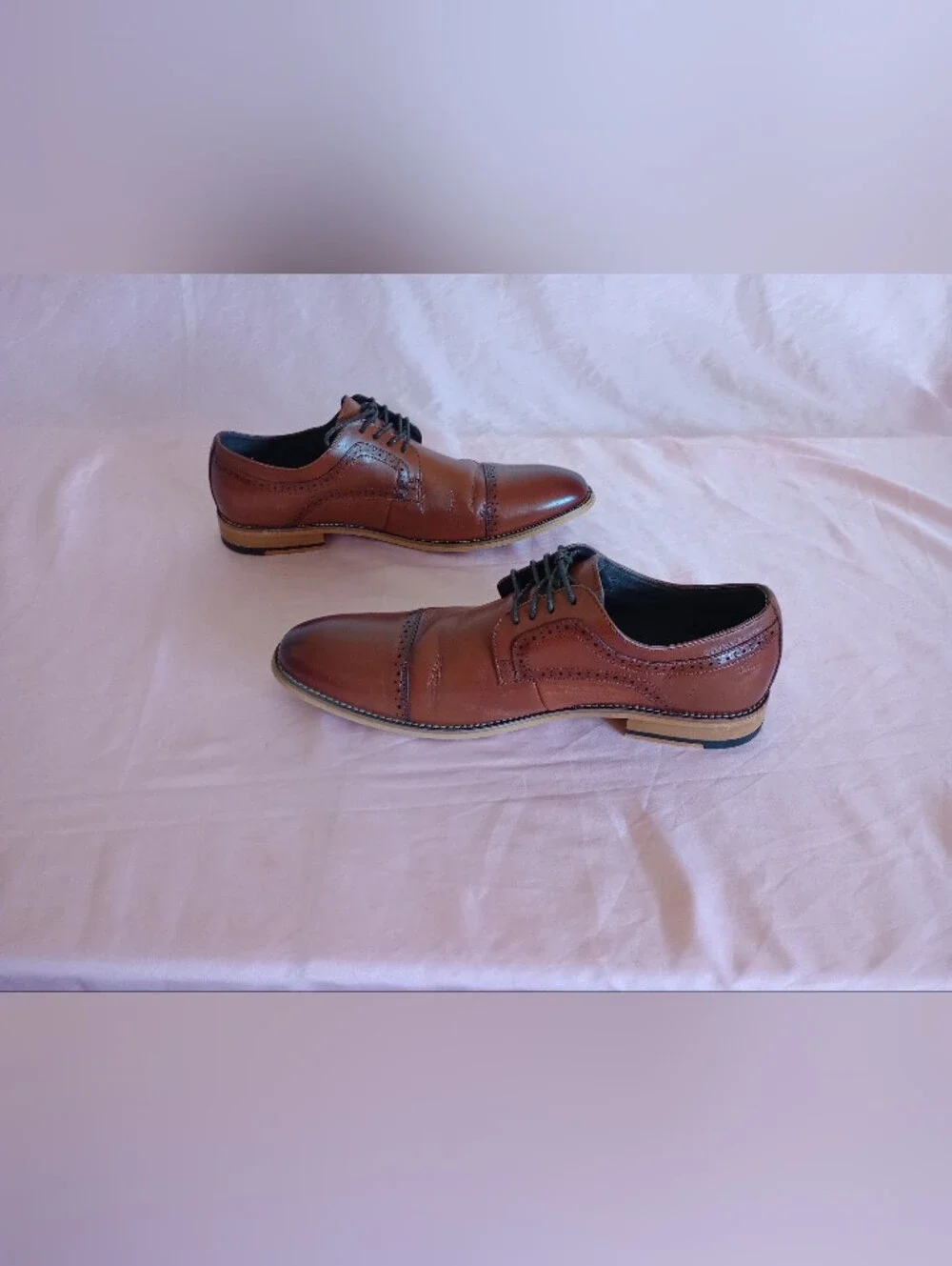 Stacy Adams Dickinson Cognac Cap Toe Oxford Dress Shoes Men’s Size 12